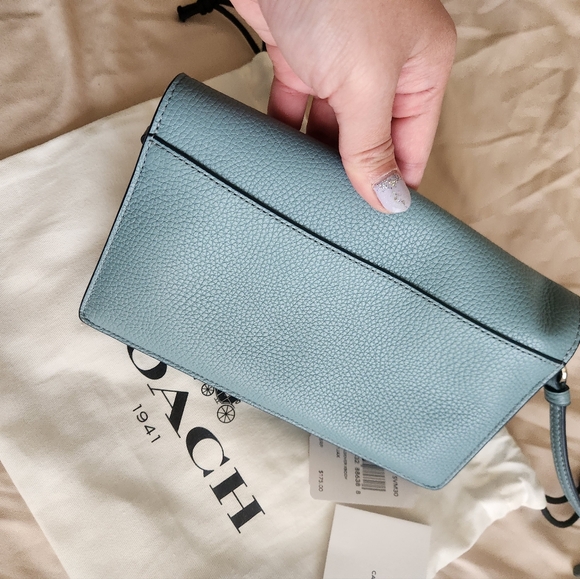 Coach Hayden Foldover Crossbody Clutch Bag in Blue Cloud - Picture 5 of 12